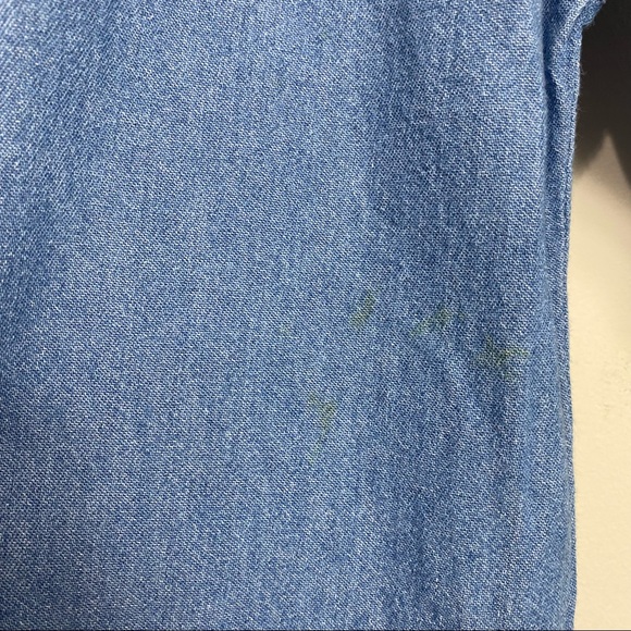 Vintage 90s Rhinestone Crystal Embellished Denim Tunic Shirt Star Medium Blue L - Picture 16 of 16